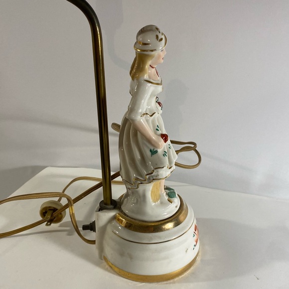 Set of 2 Vintage Boudoir Vanity Lamps Porcelain Parisian Man & Woman Figurines - Picture 9 of 16